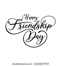 Friendship day typography greeting card creative idea with colorful background. Happy Friendship day vector illustration with text and love elements.