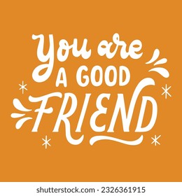 Friendship day typography greeting card creative idea