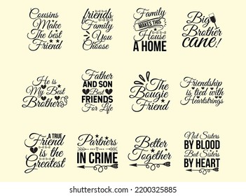 Friendship day typography t shirt design