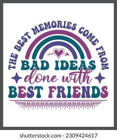 Friendship Day Typography T-Shirt Design, SVG Cut Files With Vector Graphic