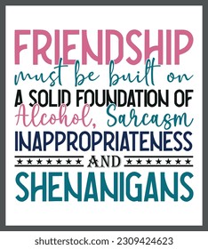 Friendship Day Typography T-Shirt Design, SVG Cut Files With Vector Graphic