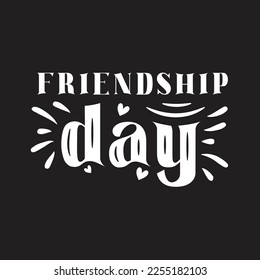 Friendship day vector with elements and colorful text.