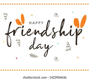 Friendship day vector illustration with text and elements for celebrating friendship day 2019