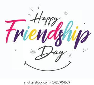 Friendship day vector illustration with text and elements for celebrating friendship day 2019
