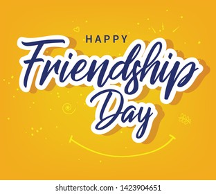 Friendship day vector illustration with text and elements for celebrating friendship day 2019