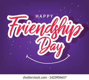 Friendship day vector illustration with text and elements for celebrating friendship day 2019