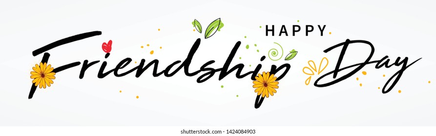 Friendship day vector illustration with text and elements for celebrating friendship day 2019