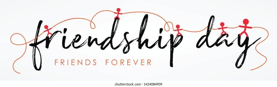 Friendship day vector illustration with text and elements for celebrating friendship day 2019