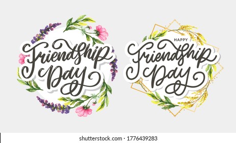 Ilustración vectorial del Día de la Amistad con texto y elementos para celebrar el Día de la Amistad