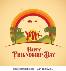 Friendship Day Vector international day of friendship illustration group of people abstract icon young people