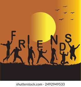 Friendship Day Vector international day of friendship illustration group of people abstract icon young people, youth, Happy people,