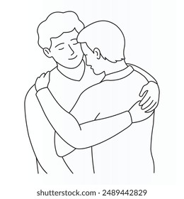 Friendship Day vector line art illustration design