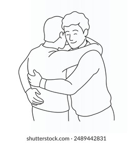 Friendship Day vector line art illustration design