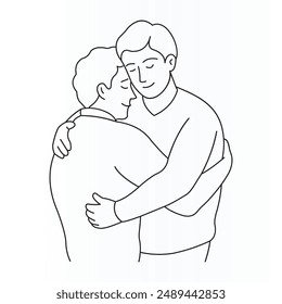 Friendship Day vector line art illustration design