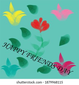 Friendship day wallpaper on the light sea green color background.
