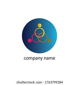 friendship discussion logos, groups, colorful circle illustrations, bacground vector design