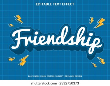 friendship editable text effect template use for font style logo