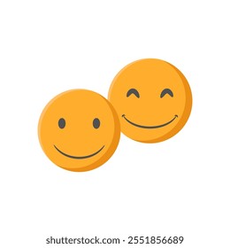 Friendship Emoticons Flat Icon, Vector illustration