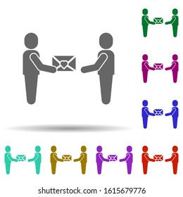 Friendship, envelope in multi color style icon. Simple glyph, flat vector of Friendship icons for ui and ux, website or mobile application