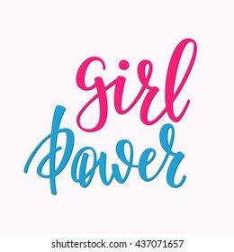 Friendship Family Girl Positive quote lettering. Calligraphy postcard or poster graphic design typography element. Hand written vector postcard. Girl Power