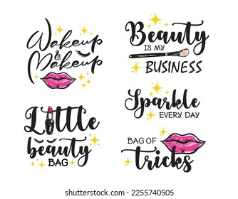 Friendship Family Romantic love lettering. Calligraphy postcard graphic design typography. Hand written vector sign. Wake up Make up