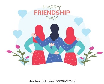 Friendship forever happy friendship day greeting vector illustration