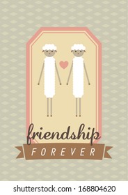 friendship forever sheep poster template vector/illustration / background/ greeting card