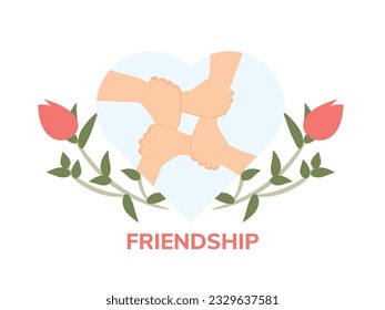Friendship forever vector with flowers floral