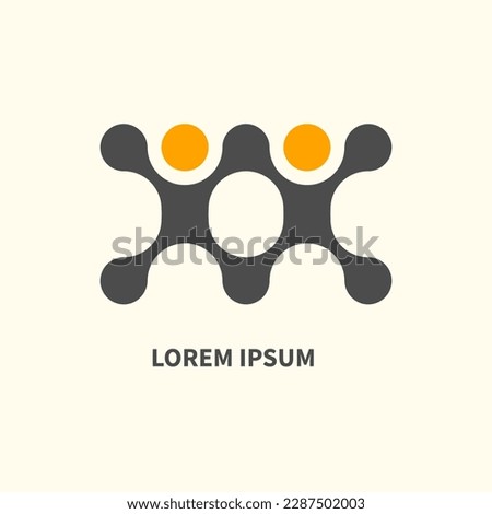 Friendship, friends logo, 2 connected people icon. Family, friends logotype, team