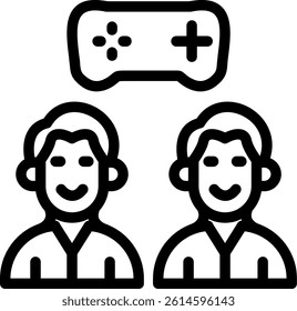 Friendship Game Line Vector Icon Design
