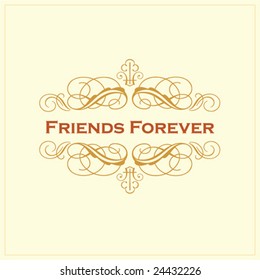 Friendship gift card cover vector