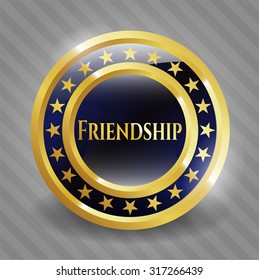 Friendship gold shiny badge