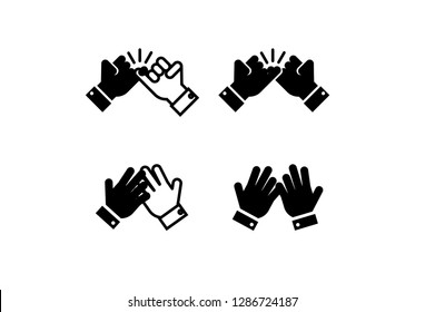 friendship hand set icon vector on white background editable eps10 - Vector