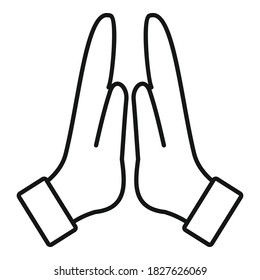 Friendship hands icon. Outline friendship hands vector icon for web design isolated on white background