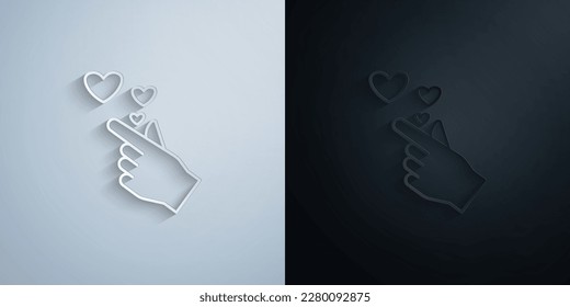 Friendship, hearth, brotherhood paper icon with shadow effect vector illuistration design
