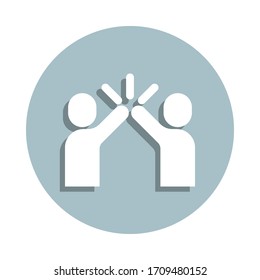 Friendship, high five badge icon. Simple glyph, flat vector of friendship icons for ui and ux, website or mobile application