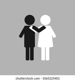 friendship hug each other vector illustration