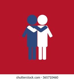 friendship hug each other - vector