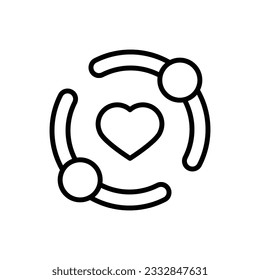 Friendship Hug Outline Icon Vector Illustration