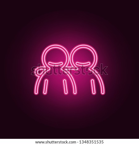 friendship icon. Elements of Conversation and Friendship in neon style icons. Simple icon for websites, web design, mobile app, info graphics