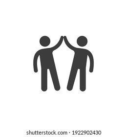 Friendship Icon Isolated on Black and White Vector Graphic