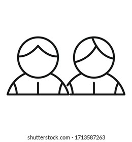 Friendship icon. Outline friendship vector icon for web design isolated on white background