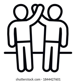 Friendship icon. Outline friendship vector icon for web design isolated on white background