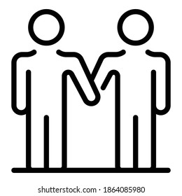 Icono de amistad. Icono de vector de amistad de esquema para diseño web aislado en fondo blanco