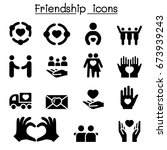 Friendship icon set