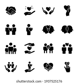 Friendship icon set. the icon can be used for application icon, web icon, infographic. Editable stroke. Design template vector