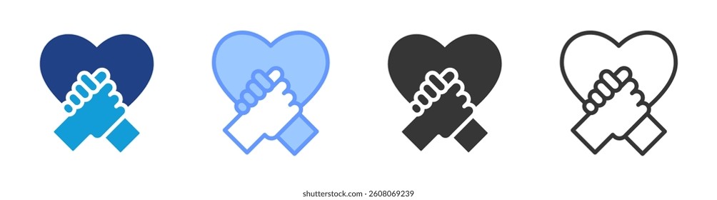 Friendship icon set multiple style collection