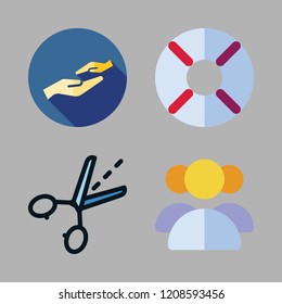 friendship icon set. vector set about guide, help, group and charity icons set.