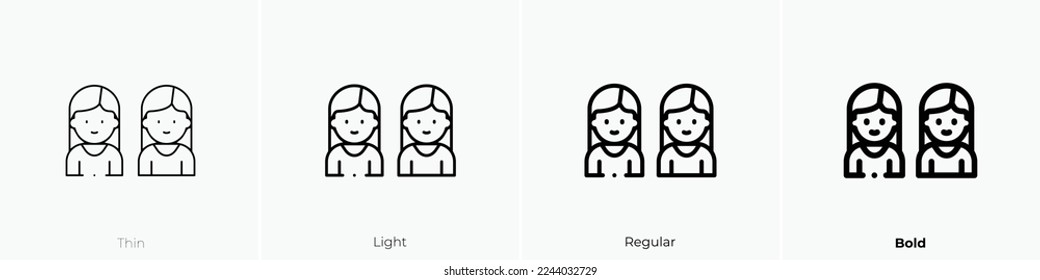 friendship icon. Thin, Light Regular And Bold style design isolated on white background