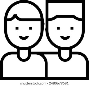 friendship icon. Thin linear style design isolated on white background